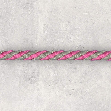 Anoraksnor 5mm, pink/grå, 1m