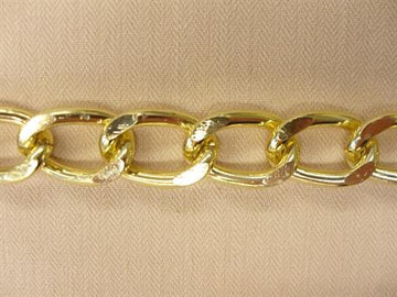 Kæde, lys guld 12mm, 1m
