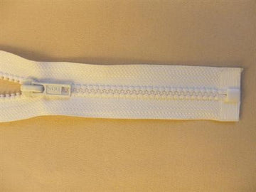 Lynlås plast delbar hvid  55cm 6mm