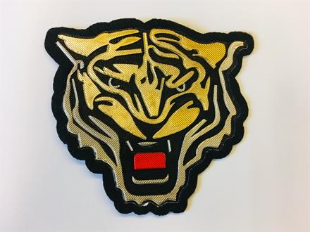 Strygemærke guld tigerhoved