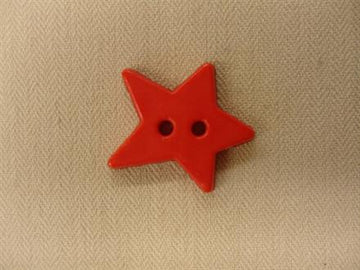 Stjerneknap, rød skæv 21mm