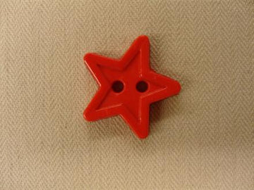 Stjerneknap, rød med kant 18mm
