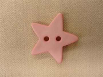 Stjerneknap, lyserød 22mm