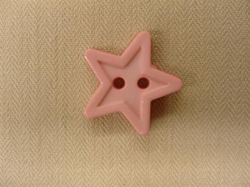Stjerneknap, lyserød med kant 18mm