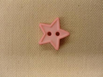 Stjerneknap, lyserød med kant 13mm