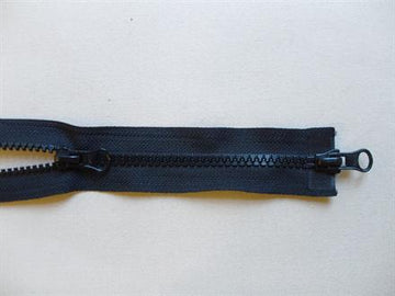 Lynlås plast 2-vejs sort  95cm 6mm