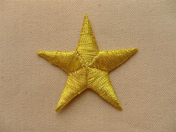 Strygemærke, stjerne 40mm, guld
