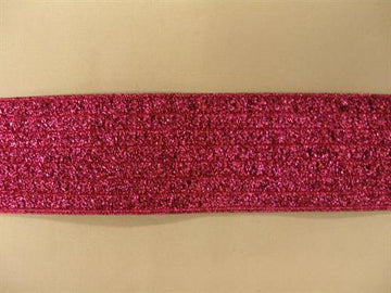 Bælteelastik, metallic pink 60mm, 1m