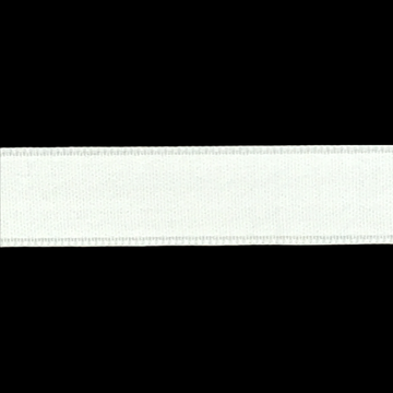 Bomulds-satinbånd, hvid 15mm, 1m