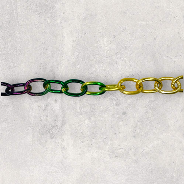 Kæde, regnbuefarvet 11mm, 1m
