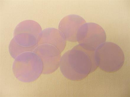 Rund paillet, violet transparent 35mm, 10 stk.