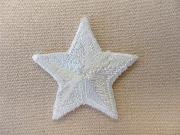 Strygemærke, stjerne hvid 2,5cm