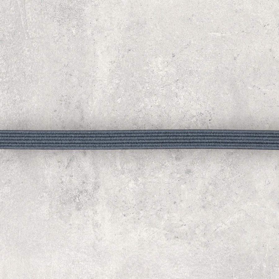 Flad elastik 5mm, mørkegrå, 1m