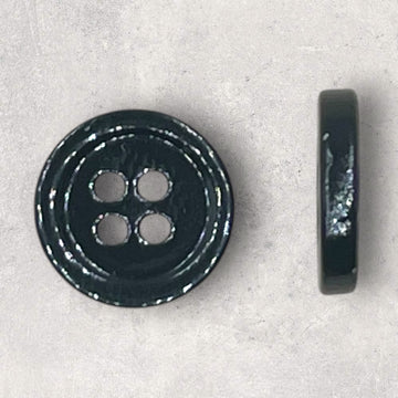Perlemorsknap klassisk 4-huls sort ø11mm