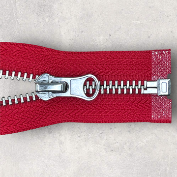 Rød metal delbar 35cm 6mm sølv