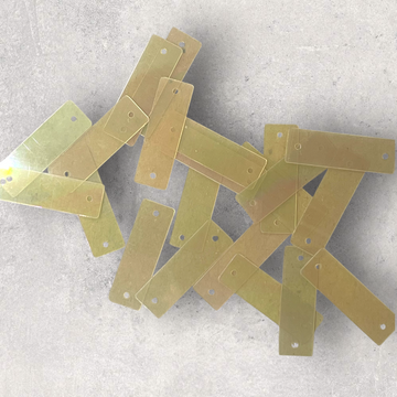 Firkantede pailletter, transparent 6x20mm, 50 stk. (#91)