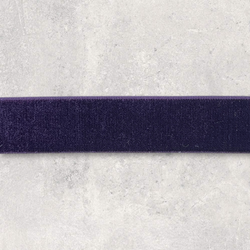 Velourelastik aubergine 16mm, 1m