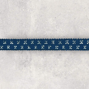 Stropelastik, mørkeblå med sølvnistre 10mm, 1m