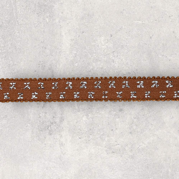 Stropelastik, rødbrun med sølvnistre 10mm, 1m