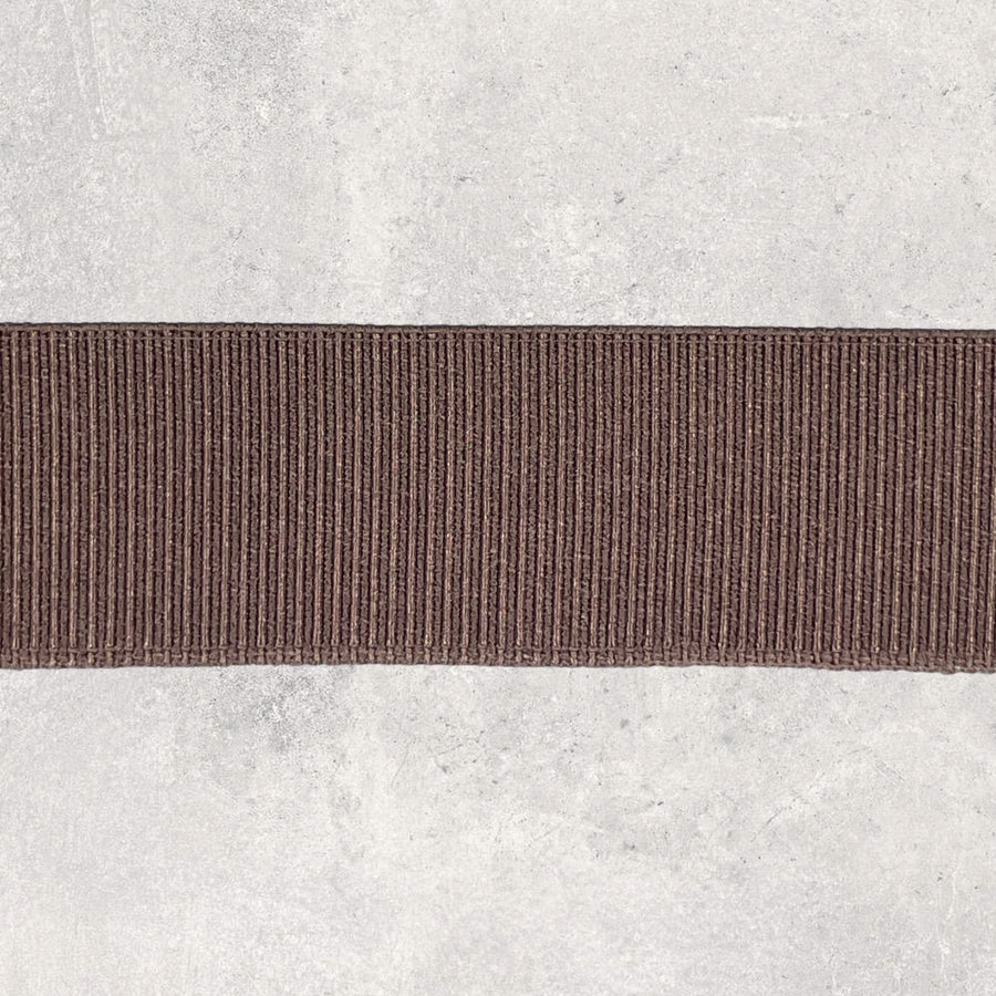 Bælteelastik grosgrain, brun 25mm, 1m