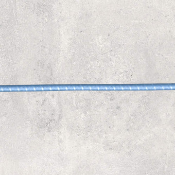 Rund elastik 2 mm, lyseblå med hvide striber, 1m