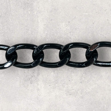 Kæde, sort 12mm, 1m