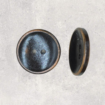 Træknap konkav, mørkebrun med lys cirkel, 2-huls ø23mm