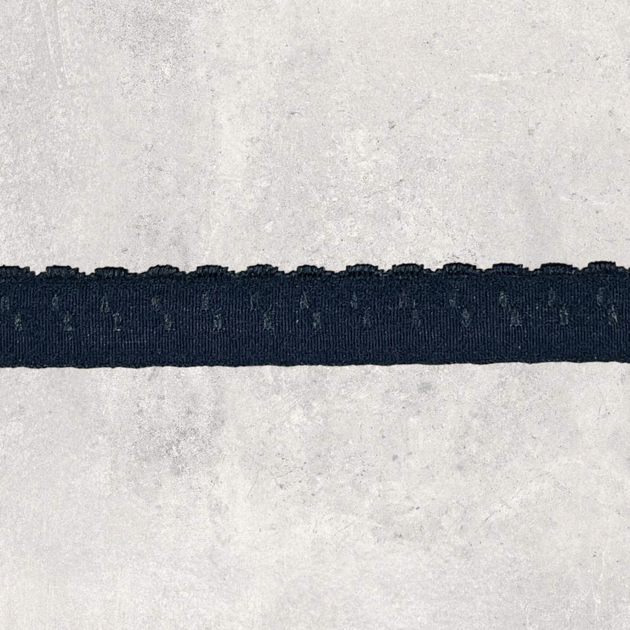 Foldeelastik m. tungekant, sort, 22mm, 1m