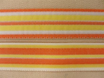 Bånd stribet, gul/orange, 1m