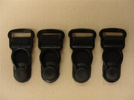 Hofteholdergrips u. elastik, sort 12mm,  4 stk.
