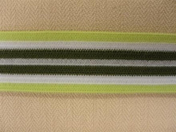 Foldeelastik, limegrøn/hvid/grå, 15mm, 1m
