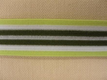 Foldeelastik, limegrøn/hvid/grå, 15mm, 1m