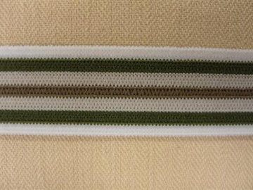 Foldeelastik, hvid/armygrøn/beige/brun, 15mm, 1m