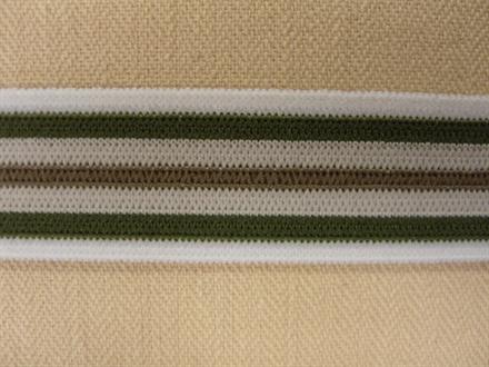 Foldeelastik, hvid/armygrøn/beige/brun, 15mm, 1m