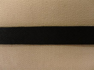 Skråbånd bomuld, sort 10mm, 1m