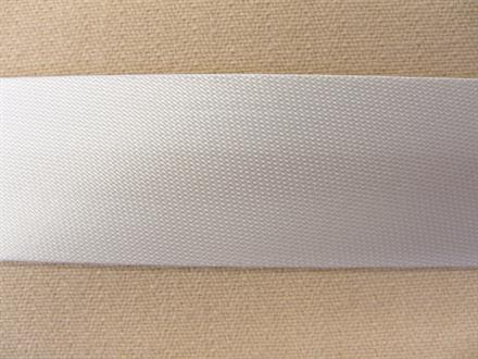 Skråbånd satin, hvid 25mm, 1m