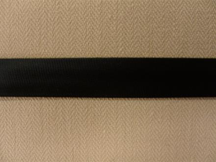 Skråbånd satin, sort 10mm, 1m