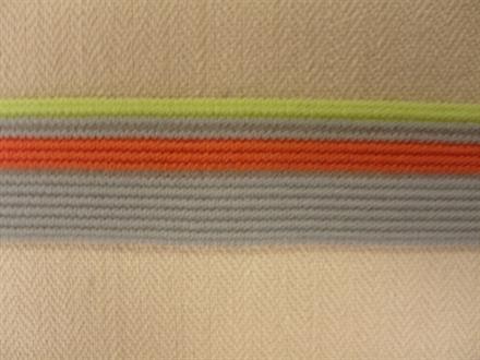 Foldeelastik, grå/limegrøn/orange, 15mm, 1m