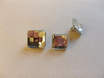 Swarovski knap, Crystal, lille kvadrat (nr. 553)