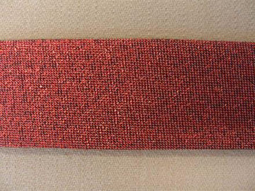 Skråbånd satin, rød metallic 20mm, 1m