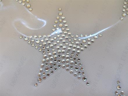 Swarovski hotfix, stjerne Crystal og blanke sølv nitter