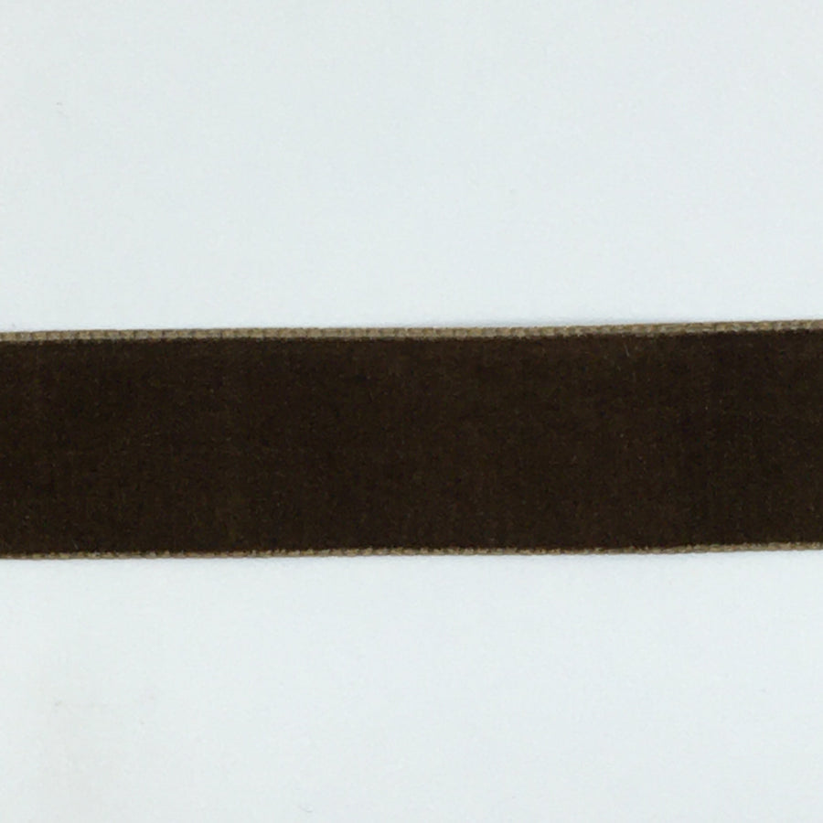 Velourbånd, mørkebrun  9mm, 1m