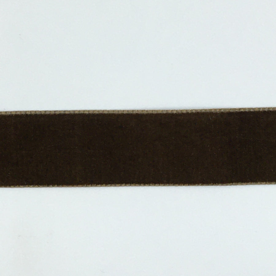 Velourbånd, mørkebrun  22mm, 1m
