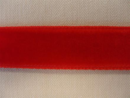 Dobbeltsidet velourbånd, rød 16mm, 1m