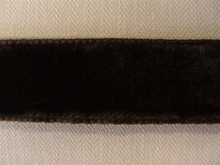 Dobbeltsidet velourbånd, brun 16mm, 1m