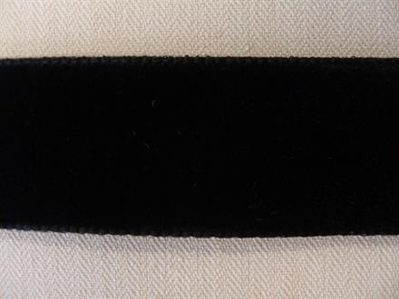 Dobbeltsidet velourbånd, sort 22mm, 1m