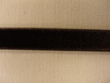 Velourelastik, mørkebrun  9mm, 1m