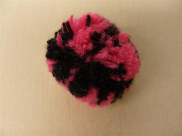 Pompon, pink/sort, lille