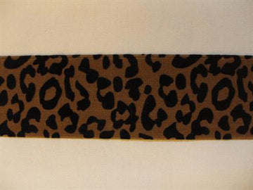 Bælteelastik, leopard sort 50mm, 1m