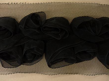 Blomsterbånd, mellem roser, sort, 1m